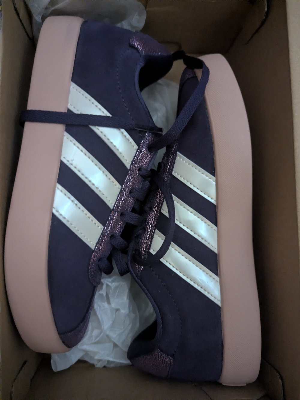 Kids Cool 😎 Platform Sneaker in Deep Purple Size 2 Court shoes NEW Fun!!!